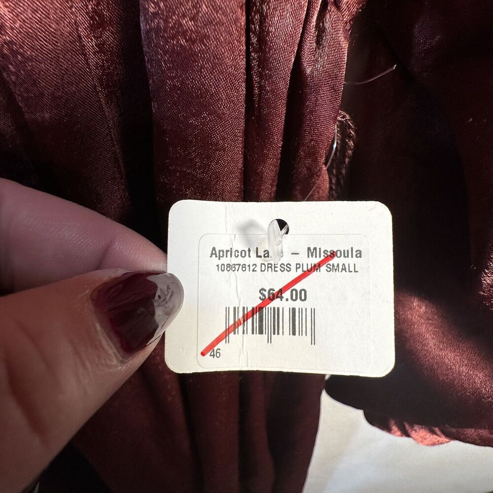 Umgee Long Maxi Satin Dress Womens S Burgundy Whimsigoth Ethereal Fairy Grunge - Picture 12 of 12